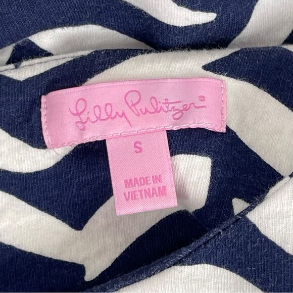 Lilly Pulitzer Charlene I Got Lucky Navy Bird Chevron Print Dress Size Small - Picture 5 of 10